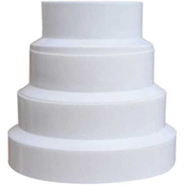Round Plastic Fittings For Duct Reducer Pipe, Fan Extractor,80-120 Mm White