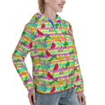 thumbnail image 6 of Lsque Multicolored Tropical Pattern Casual Women's Hoodie,Hooded Sweatshirt with Kangaroo Pocket,Pullover Hoodie with Eye-catching Drawstrings-X-Large, 6 of 7