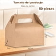 thumbnail image 2 of 50 Cajas de Regalo de Cartón Kraft con Asa, Cajitas para Dulces, Recuerdos y Fiestas (16 x 9 x 8 cm), Ideal para Bodas, Bautizos, Baby Shower, Cumpleaños y Más, 2 of 4
