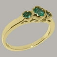 thumbnail image 3 of LBG British Made Solid 14k Yellow Gold ring with Natural Emerald Womens Engagement Ring - 33 size options - Size 9.75, 3 of 7