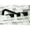 thumbnail image 2 of Kingston Brass KS6050CML Manhattan Two-Handle 3-Hole Wall Mount Roman Tub Faucet in Matte Black, 2 of 7