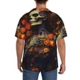 thumbnail image 3 of KLL Vintage Floral Skull Print Men's Shirt Short Sleeve Button Down Summer Cuba Beach Shirts- X-Large, 3 of 5