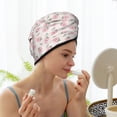 thumbnail image 6 of Xecao Floral Strawberr Print Hair Towel, Hair Turbans for Wet Hair, Drying Hair Wrap for Curly Hair Women,Coral Velvet Dry Hair Cap,Dry Hair Hat, 6 of 6
