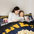 thumbnail image 5 of Manfei Movie Film Popcorn Queen Comforter Set, Cartoon Cinema Tricket Bedding Sets, Teens Kids Boys Girls Adult Reversible Bedding Comforter Set, Microfiber Bedroom Decor, 3pcs, 5 of 9