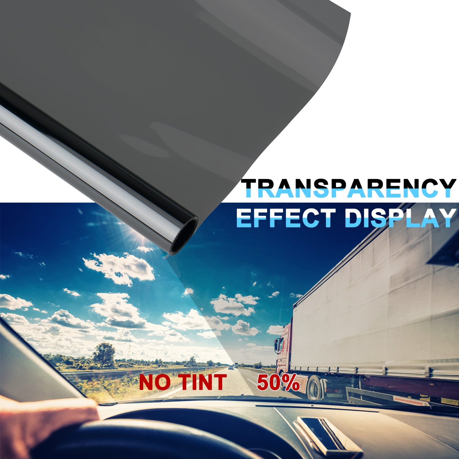 Htwon Car Window Tint 50% VLT Film Roll Kit Universal, 20" x 20'