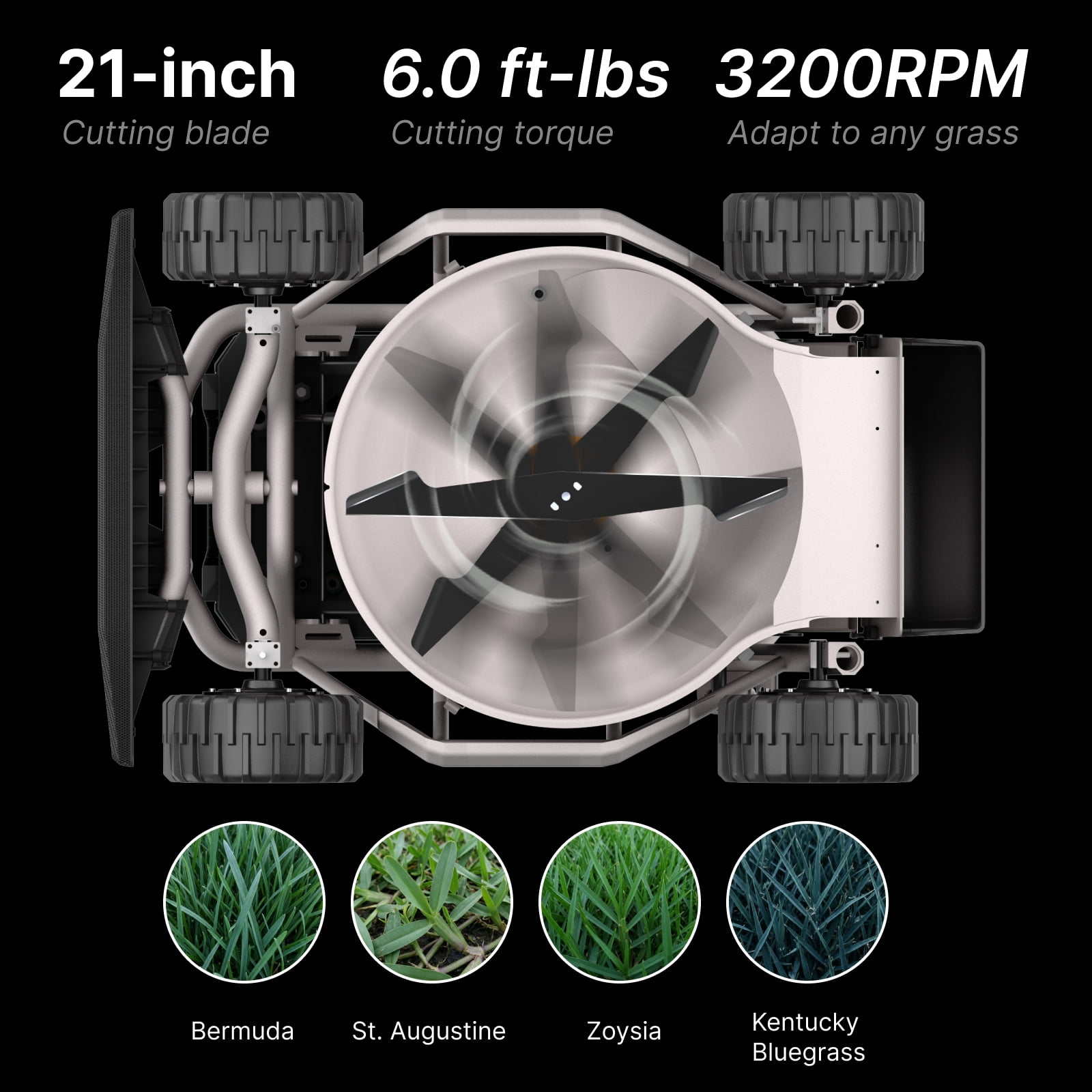 Mowrator S1 4WD 18Ah Remote Control Lawn Mower with Wide Wheels, All-Season Yard Care, 85% (40°) Slope Climbing, with Leaf Shredding Vacuum, 21" Width, 1.5–4.3" Cutting Height, Up to 1.12 Acres