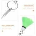 thumbnail image 3 of OULII 2pcs Key Rings Badminton Racket Shape Green Plastic for Sports Lovers, 3 of 8