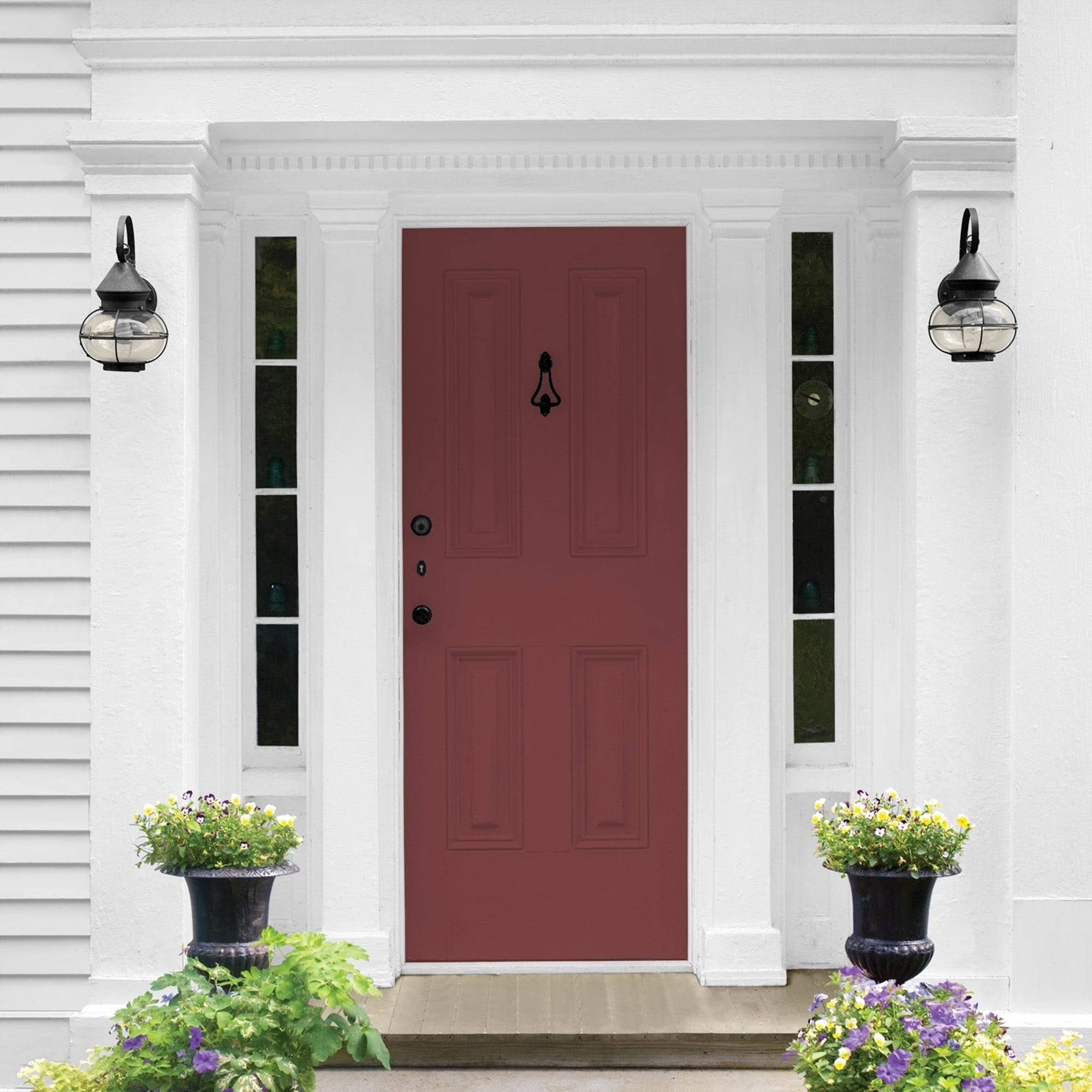Glidden One Coat Bordeaux / Red Semi-Gloss Exterior Paint with Primer, 1 Gallon