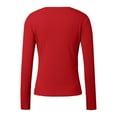 thumbnail image 3 of Women's Slim Fit V Neck Long Sleeve Knit Top Stretch Ribbed Casual Basic Tee Shirt Comfortable Long/Short Sleeve Tee Shirts for Men Beach Tops Casual Shirt, 3 of 4