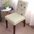 thumbnail image 3 of Chair Covers for Dining Room Set of 6,Vintage Christmas Tree Stretch Seat Protector Removable Washable Chairs Slipcovers for Kitchen Banquet Wedding Hotel,Winter Snowflake on Linen, 3 of 6