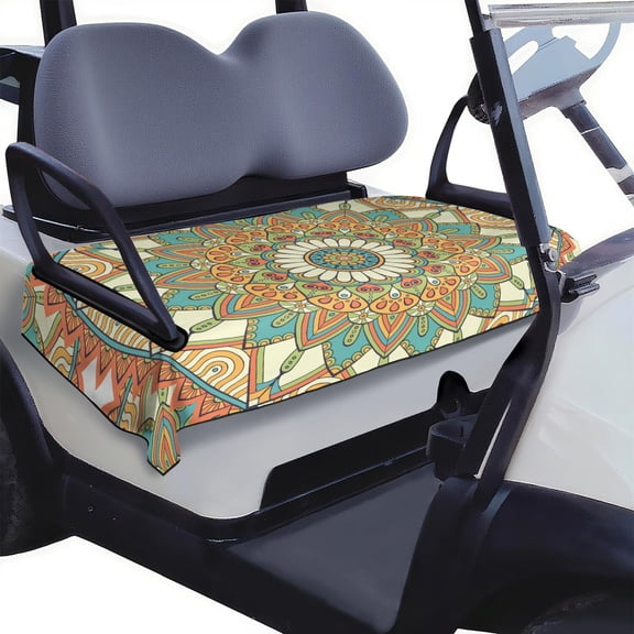 51" x 31" Golf Cart Seat Protector Towel with Mandala Pattern, Universal Cover for Front Bench Seats