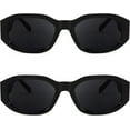 thumbnail image 2 of FEISEDY Retro Trendy Rectangle Sunglasses Women Men Vintage 90s Small Narrow Square Sunglasses B2322, 2 of 12
