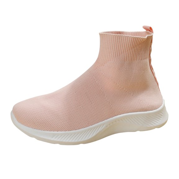 NOKIO Socks Sneakers for Women Comfortable Knit Ankle B𝗈𝗈𝑡𝑠 S𝗅ip On Walking Shoes Lightweight Tennis Running Shoes High Top Sneaker with Soft Sole for Summer and Autumn