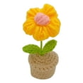 thumbnail image 2 of Handmade Crochet Flowers, Small Potted Knitted Desk Decorations, Crocheted Flowers Gifts for Women,Mom, Friends, Coworkers, Cute Knitted Flower for Car Dashboard/Home Decoration(Yellow), 2 of 4