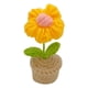 thumbnail image 2 of Decoración de maceta de ganchillo hecha a mano - Planta de rosas tejida para salpicadero de coche, oficina, decoración del hogar - Mini flores de simulación de lana, 2 of 3