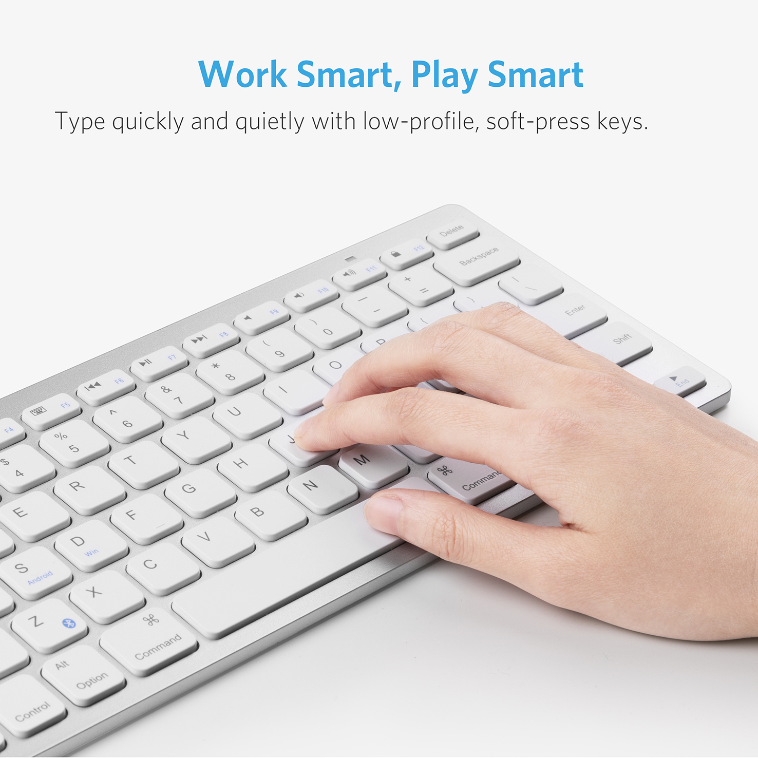 Anker Ultra Compact Slim Profile Wireless Bluetooth Keyboard for iOS, Android, Windows and Mac - image 3 of 6