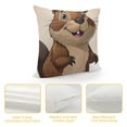 thumbnail image 4 of Art Pillow Cover, Modern Square Soft Accent Decorative Throw Pillow Covers Cushion Cover for Bedroom Sofa Living Room , Naughty Beaver, 4 of 5