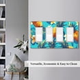 thumbnail image 5 of Pineapple Flowers Summer Switch Cover Decorative Wall Plate / 4-Gang Screwless / Standard Size 4.5x8 in, 5 of 5