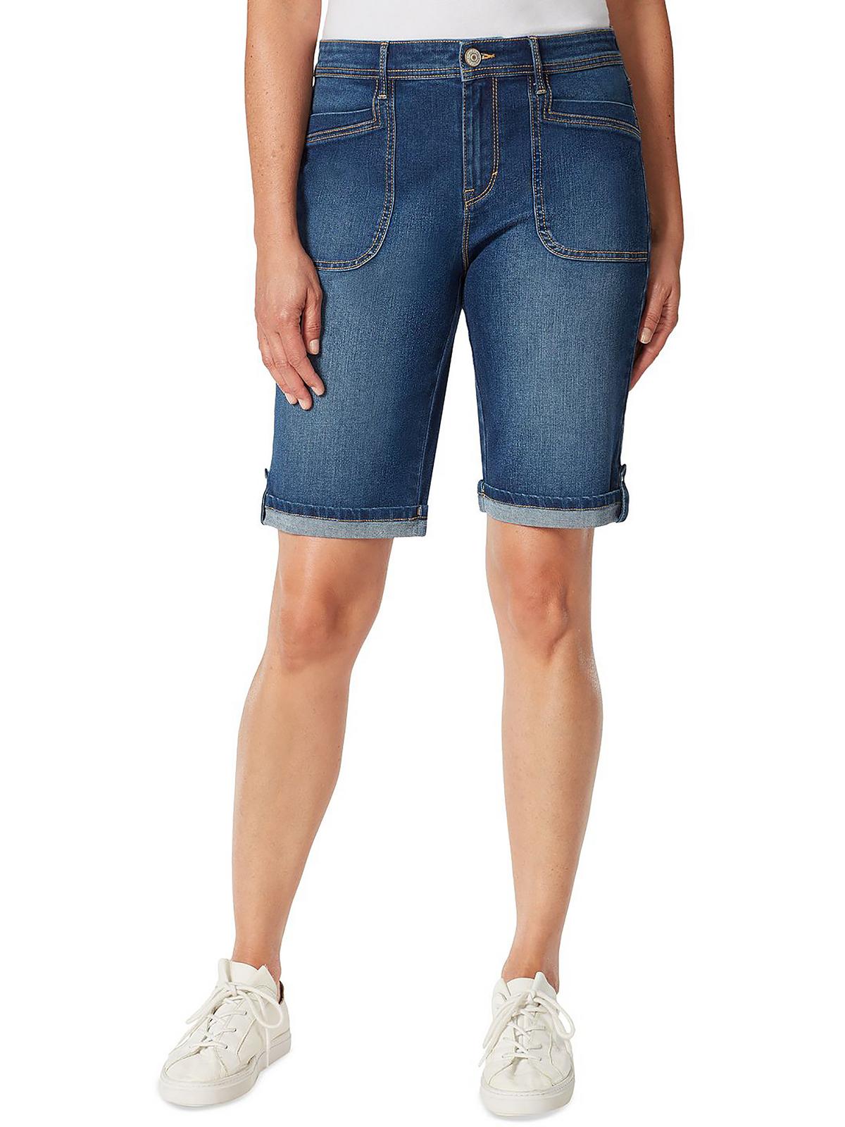 Gloria Vanderbilt Womens High Rise Utility Bermuda Shorts
