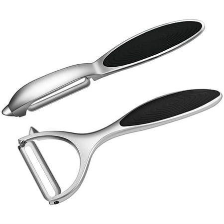 

Vegetable Apple Peelers for Kitchen Y-Shaped and I-Shaped Stainless Steel Peelers Fruit Carrot Veggie Potatoes Peeler with Ergonomic Non-Slip Handle & Sharp Blade Straight & Swivel 2 Pcs