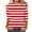 Red, variant on Scyoekwg Womens 3/4 Sleeve Shirts Round Neck Three-quarter Sleeve Tshirts Striped Print Graphic Tee Comfy Lightweight Blouses (Blue,L)