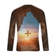 thumbnail image 4 of Amzcrzy - Sudadera Para Hombre, Informal, Cuello Redondo, Manga Larga, Camiseta Estampada, Blusa, Multicolor, 3Xl, 4 of 5