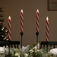 thumbnail image 3 of Northlight Candy Cane Striped Flameless Tapered Christmas Candles - 9.5" - Red and White - Set of 4, 3 of 9