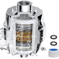 thumbnail image 2 of PYAN-Upgraded High Output Shower Filter for Hard Water, 20 Stage Showerhead Filter with Vitamin C, Removes Chlorine and Fluoride, Reduces Dry Itchy Skin, Eczema, and Dandruff, Chrome, 2 of 4