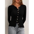 thumbnail image 5 of PRETTYGARDEN Womens Fall Cardigan Sweaters Lightweight Long Sleeve Button up Ribbed Knit Tops Winter Fashion Clothes, 5 of 10