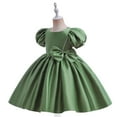 thumbnail image 6 of Edvintorg 4-12Years Princess Dresses for Girls Cute Puff Sleeve Bow Ruffles Birthday Party Gown Long Dress Kids Dresses for Girls, 6 of 7