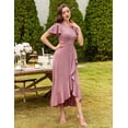 thumbnail image 3 of AURA Plus Size Women Sequin Formal Party Dress Flutter Short Sleeve Wedding Cocktail Long Evening Dress, 3 of 6