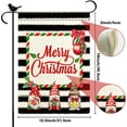 thumbnail image 6 of Merry Christmas Three Gnomes Watercolor Stripes Garden Flag Burlap Small Vertical 12x18 Inch Santa Garden Flag Christmas Tree House Flag for Winter Christmas Farmhouse Outdoor Flag Decor, 6 of 6