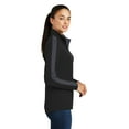 thumbnail image 3 of Sport-Tek Ladies Sport Wick Textured Colorblock 1/4 Zip Pullover-3XL (Black/ Iron Grey), 3 of 6
