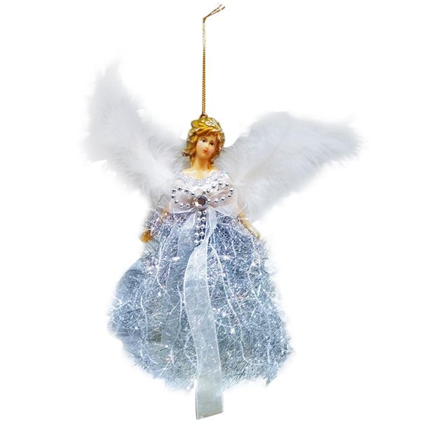 Adorno Navideño Para Colgar Con Forma De Ángel, Muñeca Bonita Para Niños, Decoración Plateada Para Árbol De Navidad