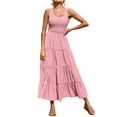 thumbnail image 2 of Coduop Women Smocked High Waist Flowy Maxi Dress Casual Sleeveless Flowy Tiered A Line Long Dress, 2 of 3