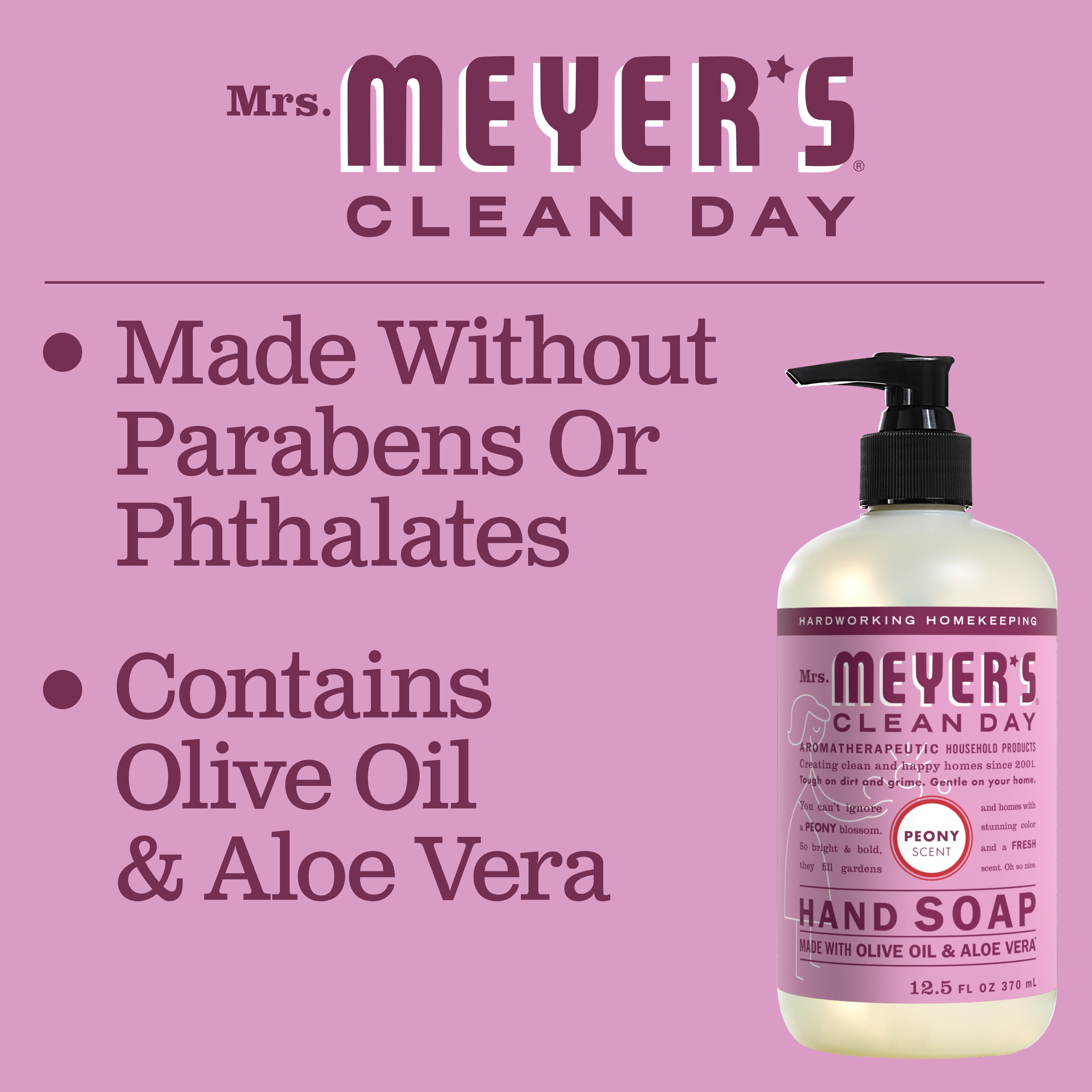 Mrs. Meyer's Liquid Hand Soap Peony, 12.5 OZ (Pack of 6)