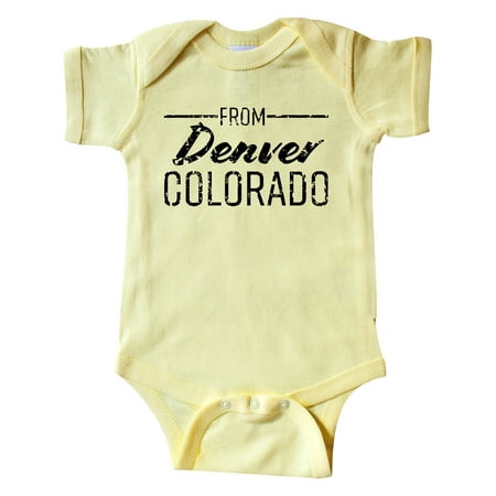 

Inktastic From Denver Colorado in Black Distressed Text Gift Baby Boy or Baby Girl Bodysuit