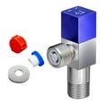 thumbnail image 4 of Válvulas de ángulo de compresión, pieza de repuesto de ángulo de cierre de agua, accesorios de tubería de cuarto de vuelta para accesorios de baño , azul, 4 of 9