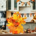 thumbnail image 4 of Halloween Pumpkin Decor, Thanksgiving Table Centerpiece with Maple Leaves and Berries, Fall Home Decor for Mantel Table Setting(F), 4 of 4