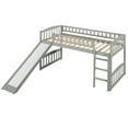 thumbnail image 4 of Harper & Bright Designs Twin Loft Bed with Slide and Ladder, Wooden Low Loft Bed Frame for Boys Girls, Gray, 4 of 11