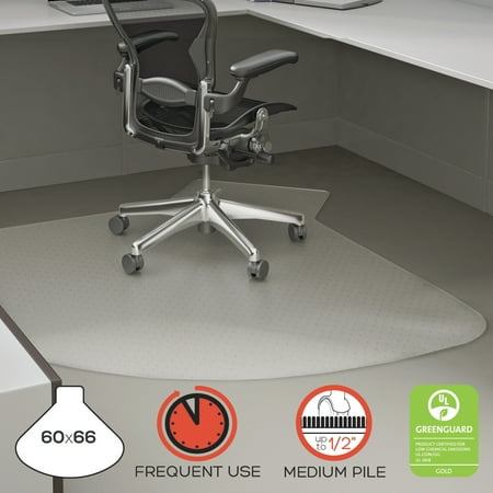 UPC: 0079916018560 | Deflecto Supermat Frequent Use Chair Mat  Medium Pile Carpet  60 X 66  L-shape  Clear