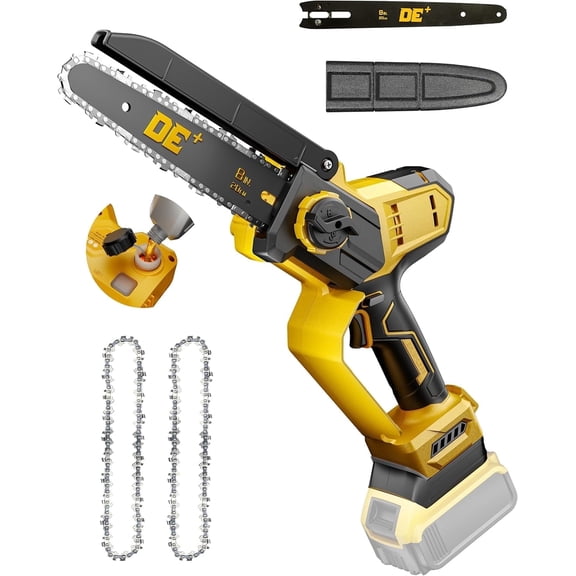 8" Cordless Mini Chainsaw, for DeWalt 20V Max Battery, Brushless Chainsaw for Tree Trimming Wood Cutting, Handheld Electric Power Chain Saw with Auto Oiler, Auto-Tension(Bare Tool Only)