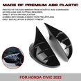 thumbnail image 4 of Xotic Tech Exterior Side Rearview Mirror Ox Horn Cap Frame Cover Trim, Glossy Black, Compatible with Honda Civic 11th Gen 2022, 4 of 8