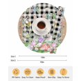 thumbnail image 6 of 13 Inch Round Placemats Set of 6, Easter Non Slip Heat Insulation PP Table Mats, Spring Rabbit Flowers Colorful Eggs Black Lattice Washable Place Mats for Kitchen Dining Party Table Decor, 6 of 7