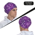 thumbnail image 6 of Gaeub Purple Snowflakes Knit Cuffed Beanie Top Level Beanie Men Women Winter Knit Caps Soft Ski Hat, 6 of 7