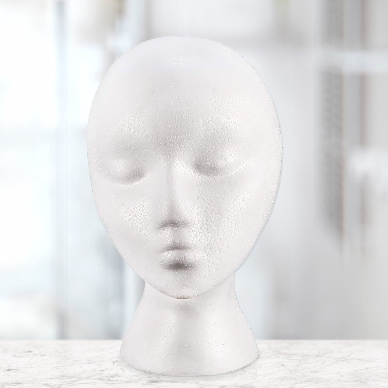 Grandest Birch Foam Mannequin Head,Reusable Head Model Mannequin Head Wig Holder Cap Display Stand for Salon Home-White