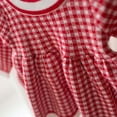 thumbnail image 6 of JUoaLXG Baby Girls Casual Dresses Summer Korean Knitted Plaid Print Long Sleeve Cute Comfortable Dress Sportwear,Red,6-12 Months, 6 of 6