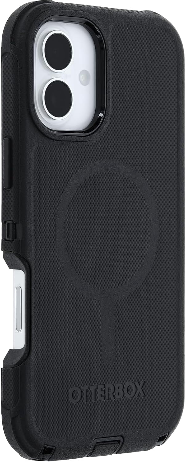 OtterBox iPhone 16 Plus (Only) - Defender Series MagSafe Case - Black - Case Only - Built-in Magnets - Screenless - Rugged & Durable - with Port Protection - Non-Retail Packaging