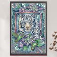 thumbnail image 3 of Hilo de bordar de algodón ecológico completo, 11CT, estampado de dos tigres, punto de cruz, 46x64cm, 3 of 9