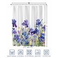 thumbnail image 4 of Split Shower Curtain for Transfer Bench, Blue Spring Floral Fabric Shower Curtains for Bathroom, Watercolor Flowers Summer Botanical Tub Sliding Transfer Bench Waterproof Bath Curtains 72"x84", 4 of 9